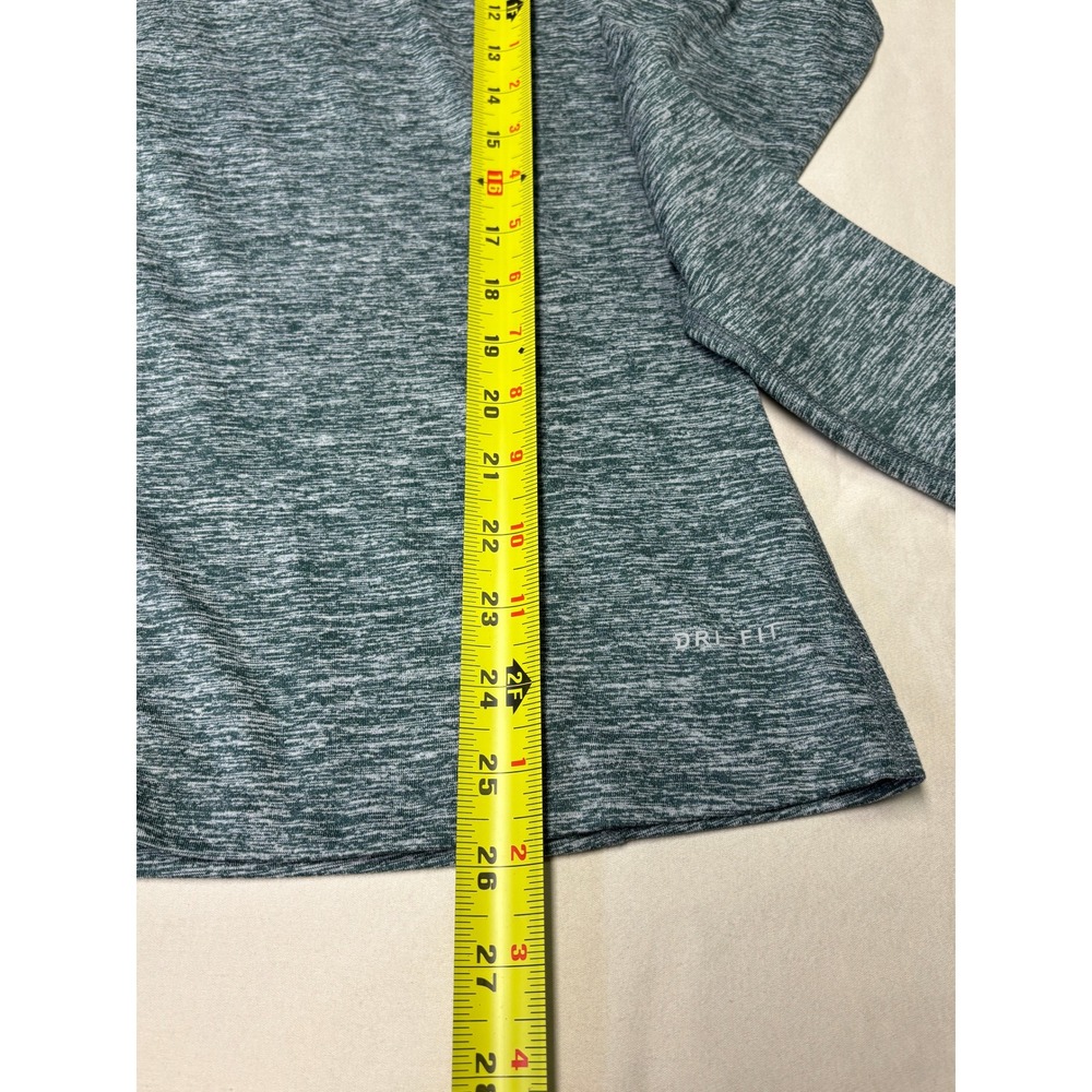 Nike Running Dri-FIT Quarter Zip‎ Pullover Green Space Dye Thumbhole Womens XS - Picture 8 of 10